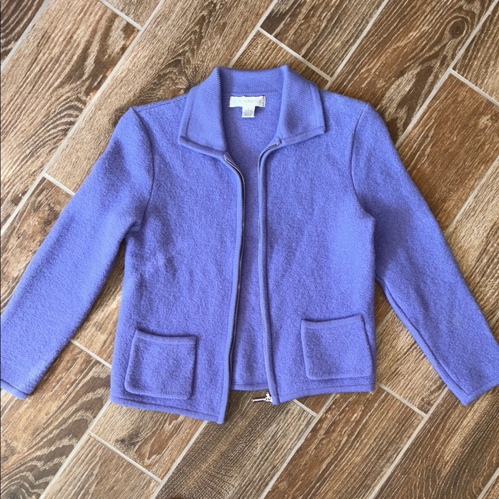 Petite Sophisticate Purple Knit Jacket